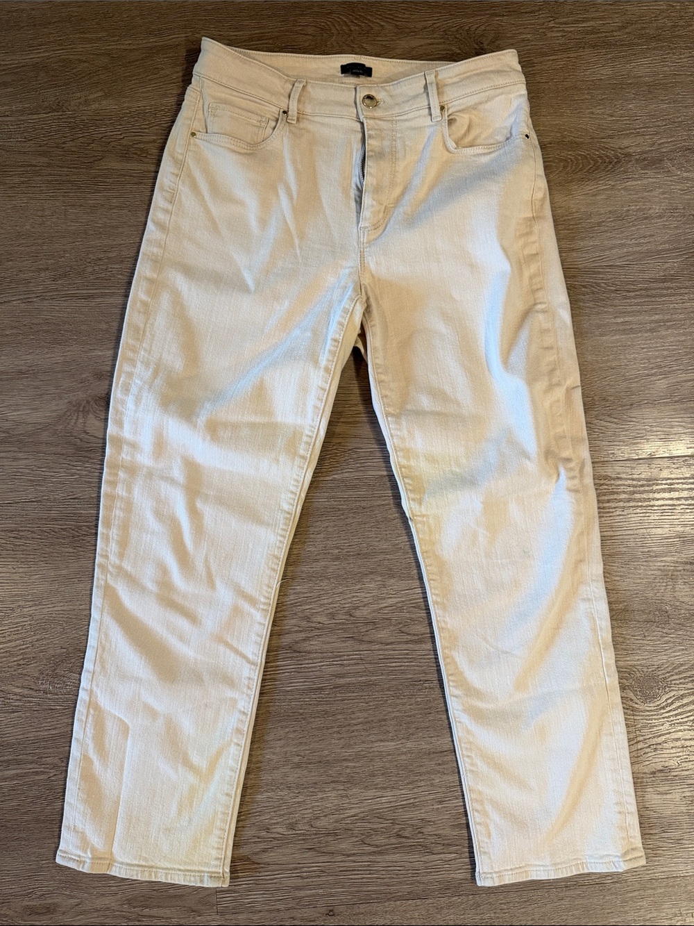 AnnTaylor Factory Cream Straight-Leg Jeans